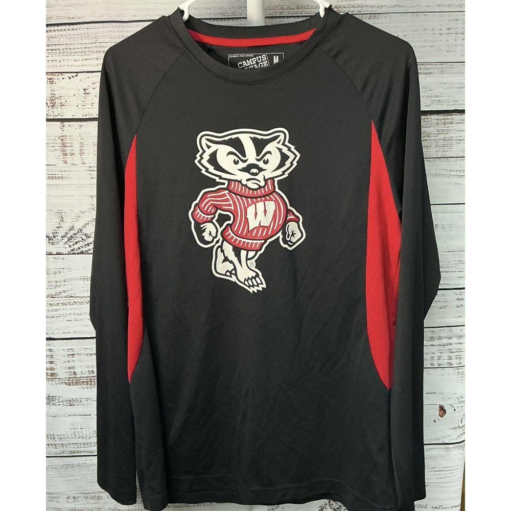 Wisconsin‎ Badgers Campus Heritage Long Sleeve T Shirt Mens Size Medium